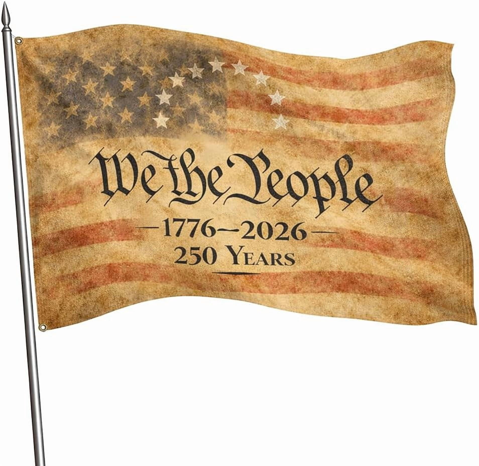 KUNPENG 250 Anniversary Usa Outdoor Flag - We The People 1776-2026 Patriotic Yard & House Banner for 4th of July, 2x3 ft