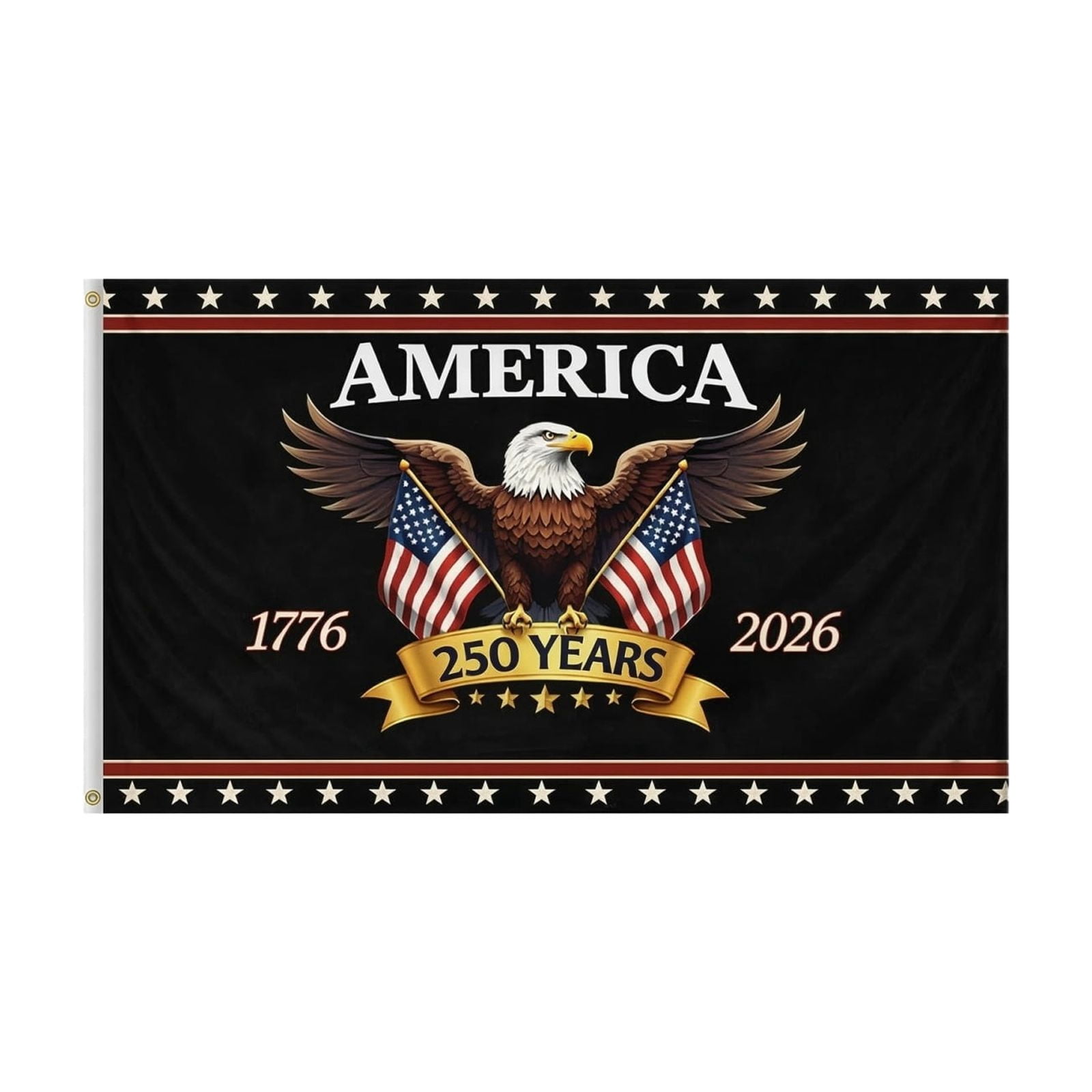 KUNPENG 250th Anniversary USA Flag 3x5 ft, Patriotic 1776-2026 Independence Day Banner, Bald Eagle July 4th Outdoor Decor, 4 Patterns in Single/Double Sided & 3-Layer Heavy Duty Options