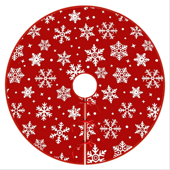 KUNPENG 35" Christmas Tree Skirt Vintage Santa Claus Xmas Christmas Tree Mat, Pure Faux Round Carpet for Home Holiday Decorations