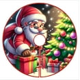 thumbnail image 1 of KUNPENG 35" Christmas Tree Skirt Vintage Santa Claus Xmas Christmas Tree Mat, Pure Faux Round Carpet for Home Holiday Decorations, 1 of 3