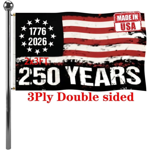 KUNPENG 3x5 FT America 250th Anniversary USA Flag, 1776-2026 Semiquincentennial Patriotic Banner with Eagle & Liberty Bell, Durable Polyester 250th anniversary USA flag for Outdoor Celebration