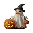 thumbnail image 1 of KUNPENG 4.7-inch Creative Ghost Statue, Halloween Decoration, Cute Ghost with Wizard Hat and Duckbill, Birthday Party Tabletop Statue, Haunted House Set, Indoor Display Centerpiece, 1 of 5