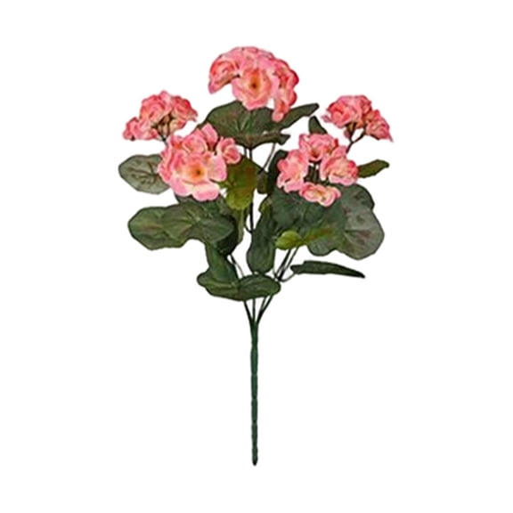 KUNPENG 40x18cm Artificial Red Geranium and Begonia Flower Bush, Faux Spring Floral Arrangement for Window Box Patio Garden Decor, Realistic Potted Red Bloom for Home Office Wedding