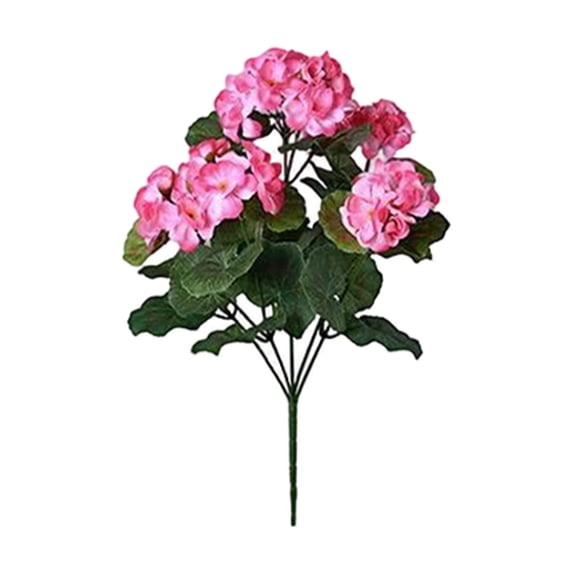 KUNPENG 40x18cm Artificial Red Geranium and Begonia Flower Bush, Faux Spring Floral Arrangement for Window Box Patio Garden Decor, Realistic Potted Red Bloom for Home Office Wedding
