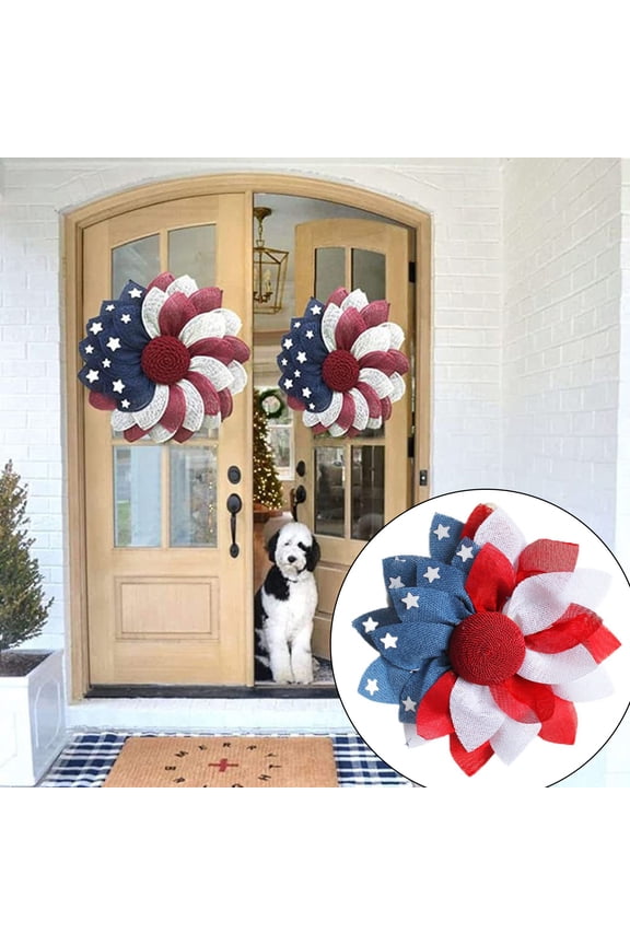 4th of July Patriotic Star Picks, Independence Day Red White and Blue Tinsel Star Stems, American Flag Floral Spray for Wreath Making Vase Filler Memorial Day Party Decor Accessory