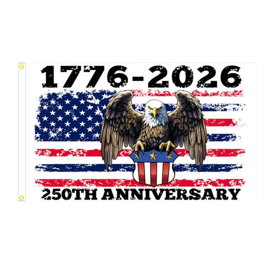 KUNPENG 5x3ft USA 250th Anniversary Wall Banner - 1776-2026 Grand Semiquincentennial Flag, All-Weather Large Commemorative Backdrop for Yard, Porch & Community Festival Decor