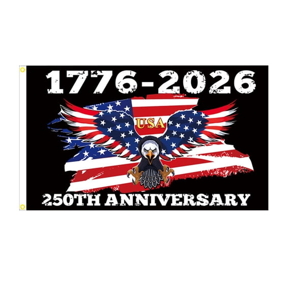 KUNPENG America 250th Anniversary Flag, 1776-2026 US Semiquincentennial Commemorative Banner, 2x3 ft Patriotic Backdrop for Independence Day, Double-Stitched Outdoor Yard Decor