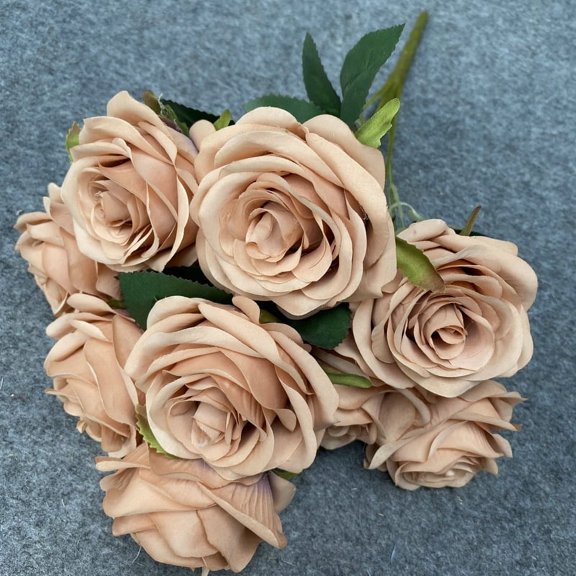 KUNPENG Artificial Flowers for Decoration, 3 PCS Multi-Head Silk Rose Bouquets for Wedding and Home Decor, Realistic Faux Flowers for Photography Props, 17.7", 3 Count