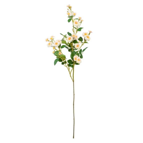 KUNPENG Artificial Mini Rose Stem, Single Branch with 5-8 Faux Silk Flower Heads, Fake Spray Roses Bouquet for DIY Wedding Centerpiece Home Dining Vase Floral Arrangement (Sold as 1 Stem)