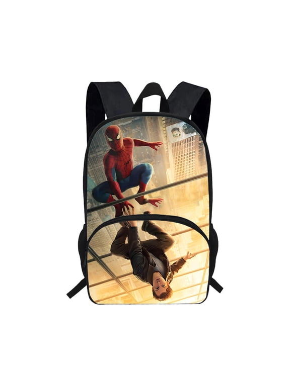 Back to School Backpack Large Capacity Red Blue Spidey Hero Print Bookbag Casual Travel Laptop Backpack College Daypack Holiday Gifts for Teen Bo-ys Gir'ls Comic Book Fans
