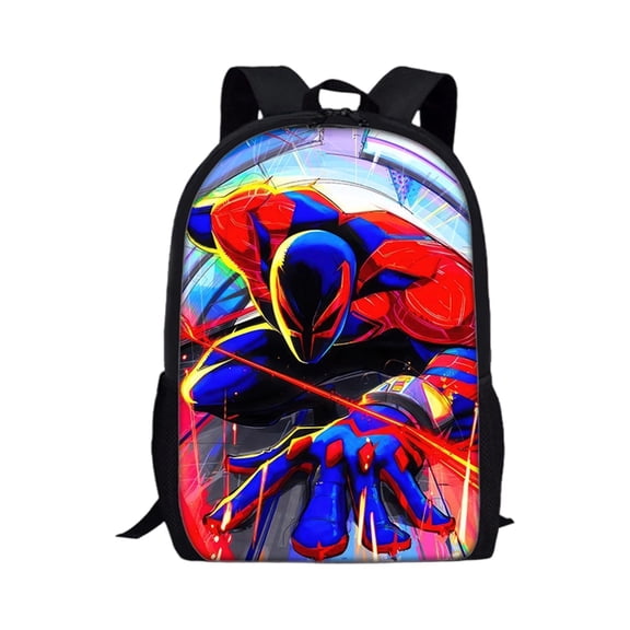 KUNPENG Bo'ys Spidey Style Backpack Teen Large Capacity School Bookbag Lightweight Student Daypack Comic Hero Web Print Backpack for Elementary Middle School Travel Back to School Birthday Gift