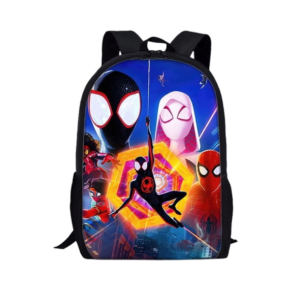KUNPENG Bo'ys Spidey Style Backpack Teen Large Capacity School Bookbag Lightweight Student Daypack Comic Hero Web Print Backpack for Elementary Middle School Travel Back to School Birthday Gift
