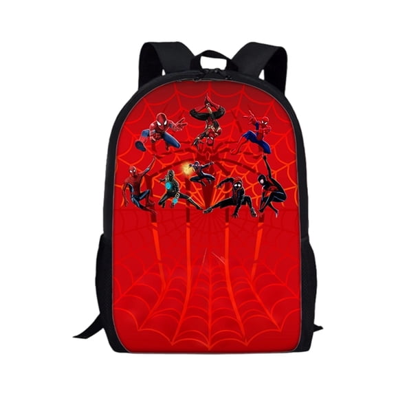 KUNPENG Bo'ys Spidey Style Backpack Teen Large Capacity School Bookbag Lightweight Student Daypack Comic Hero Web Print Backpack for Elementary Middle School Travel Back to School Birthday Gift