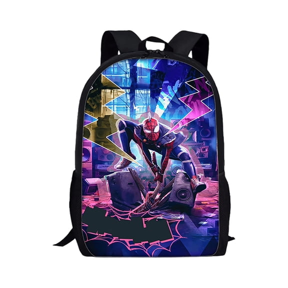 KUNPENG Bo'ys Spidey Style Backpack Teen Large Capacity School Bookbag Lightweight Student Daypack Comic Hero Web Print Backpack for Elementary Middle School Travel Back to School Birthday Gift