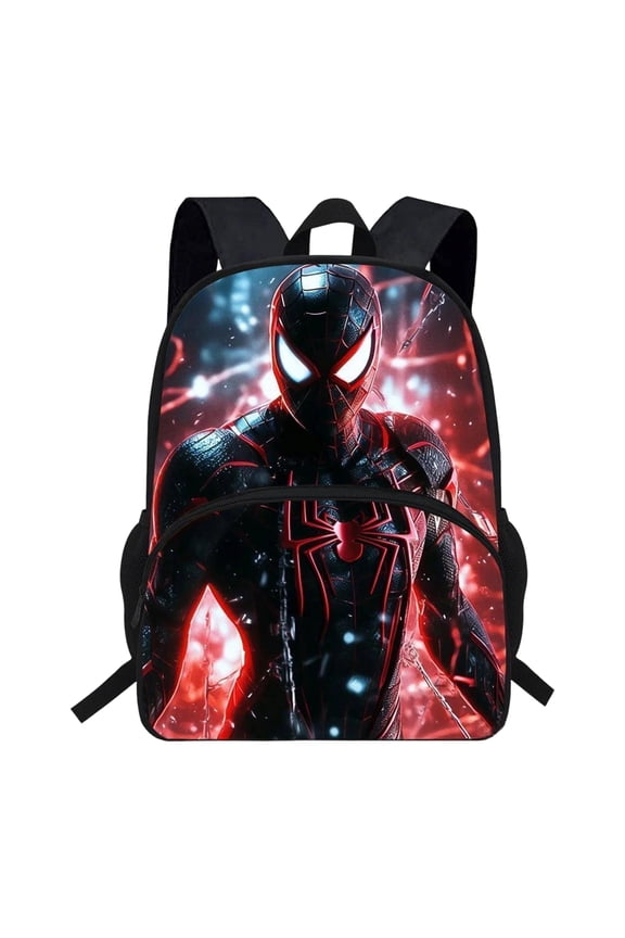 Bo'ys Spidey Style Backpack Teen Large Capacity Superhero Theme Elementary School Bookbag Lightweight Water Resistant Multi Pocket Travel Daypack for Teens Back to School Holiday Gift Pack