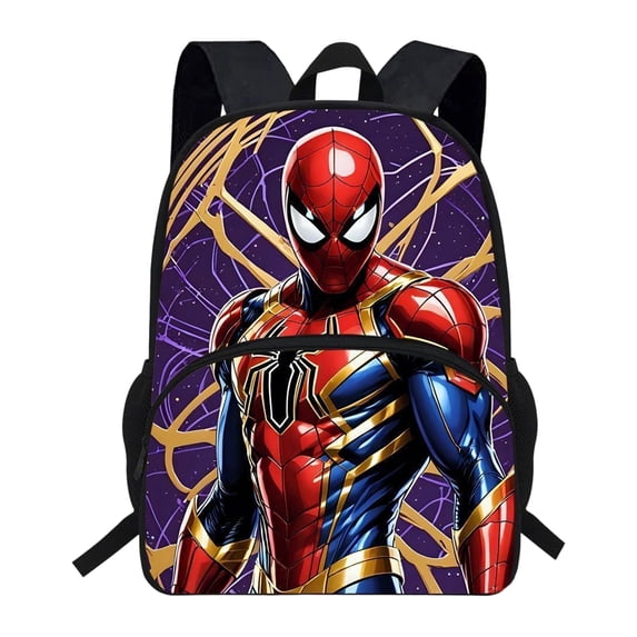 KUNPENG Bo'ys Spidey Style Backpack Teen Large Capacity Superhero Theme Elementary School Bookbag Lightweight Water Resistant Multi Pocket Travel Daypack for Teens Back to School Holiday Gift Pack