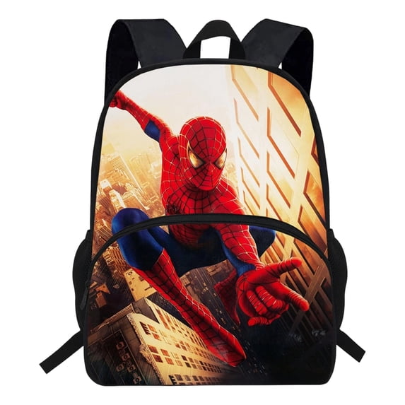 KUNPENG Bo'ys Spidey Style Backpack Teen Large Capacity Superhero Theme Elementary School Bookbag Lightweight Water Resistant Multi Pocket Travel Daypack for Teens Back to School Holiday Gifts Pack