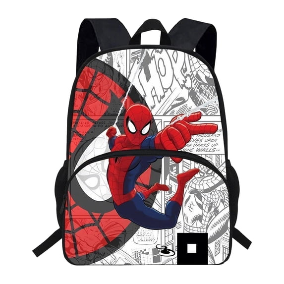 KUNPENG Bo'ys Spidey Style Backpack Teen Large Capacity Superhero Theme Elementary School Bookbag Lightweight Water Resistant Multi Pocket Travel Daypack for Teens Back to School Holiday Gift Pack