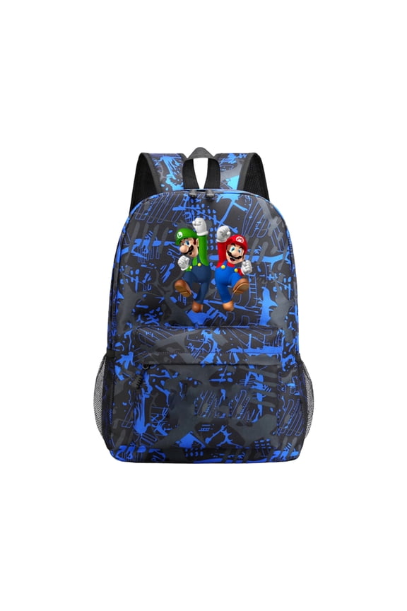 Bo'ys Super Brothers Backpack Teen Video Game Theme Large Capacity Super Bro School Bag Lightweight Water Resistant Elementary School Bookbag Casual Daypack for Teens Back to School