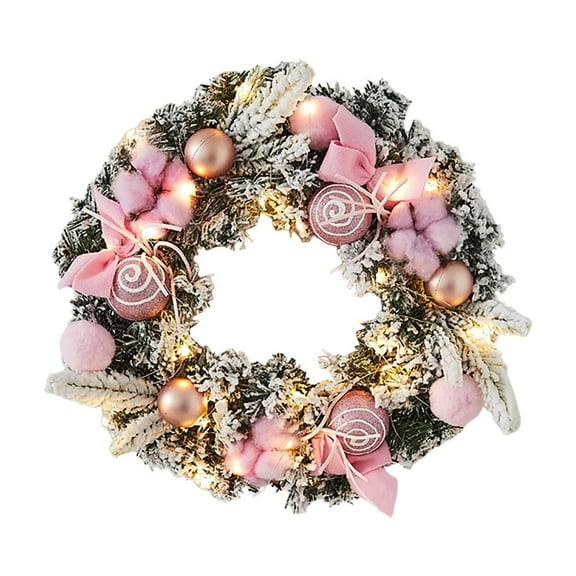 KUNPENG Christmas Wreath for Season 11.81" Artificial Xmas Wreath for Front Door Outdoor Indoor Winter Holiday Decor
