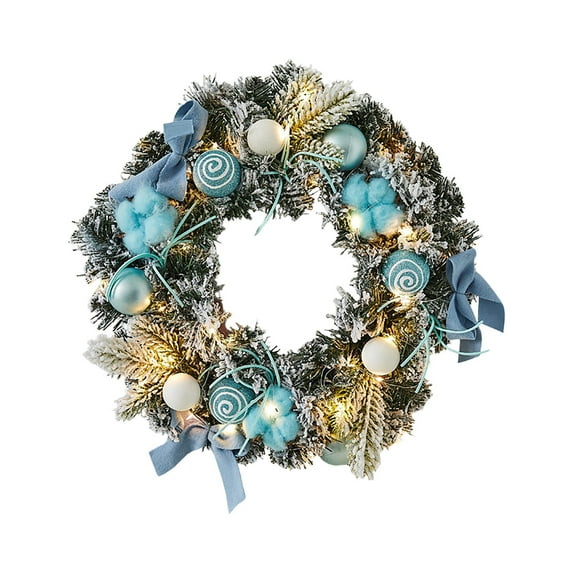 KUNPENG Christmas Wreath for Season 15.7" Artificial Xmas Wreath for Front Door Outdoor Indoor Winter Holiday Decor