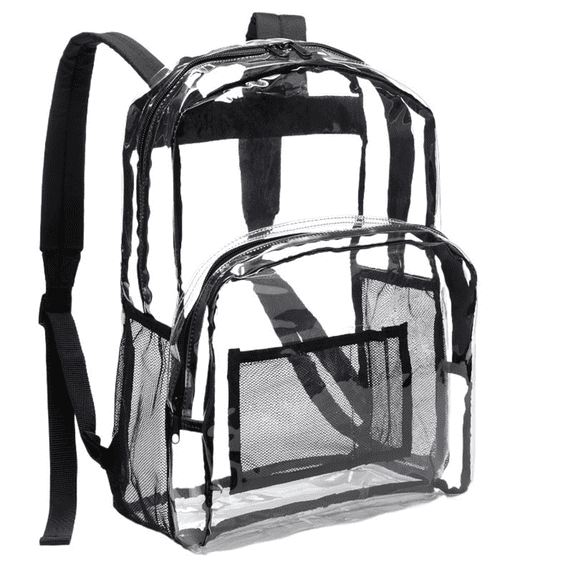 KUNPENG Clear Backpack Stadium Approved Heavy Duty PVC Transparent School Bag Large Capacity Waterproof Bookbag Casual Daypack for Bo'ys Gir'ls Teens Back to School