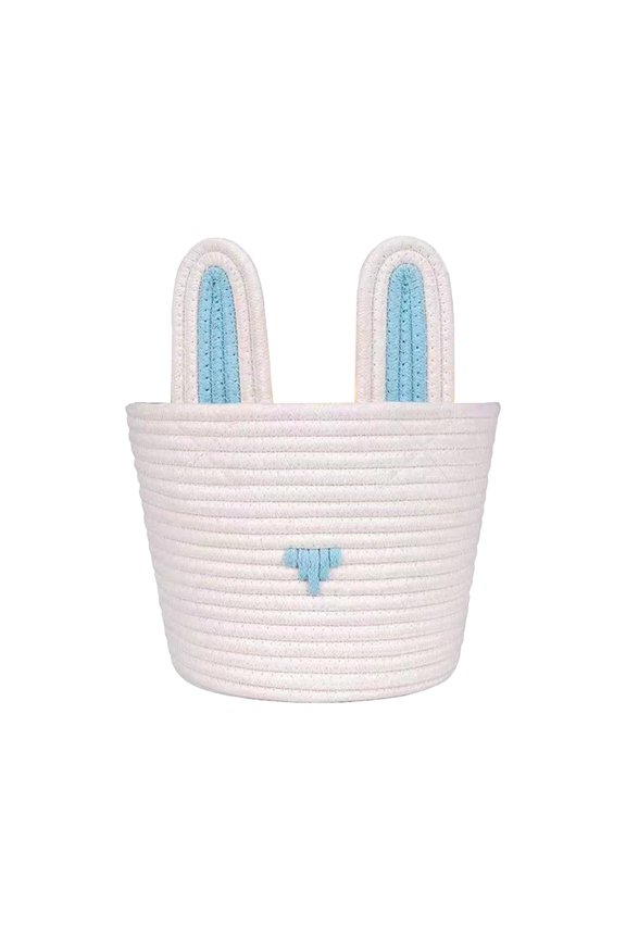 Easter Basket for Eggs Hunt Baby's First Easter Basket, Colorful Lovely Bunny Woven Gifts for Baby Kids Room Organizer Kids Carrying Gift and Eggs