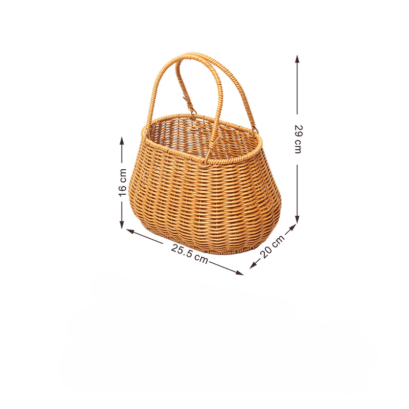 KUNPENG Easter Basket, Woven Picnic Basket, Animal Shaped Pig & Rabbit Rattan Gift Basket, Decorative Nursery Storage for Fruit & Snacks, Photography Props, 10"x7"x11"