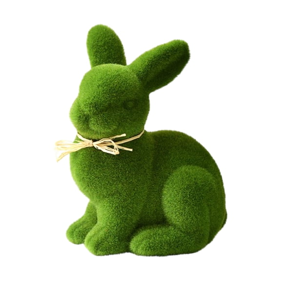 KUNPENG Easter Rabbit Ornament 3D Bunny Figurine Spring Animal Tabletop Decoration 20x15x12cm Realistic Bunny Statue for Home Farmhouse Party Centerpiece Seasonal Holiday Shelf Sitter Decor