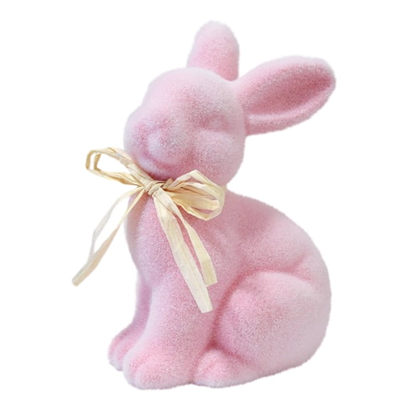 KUNPENG Easter Rabbit Ornament 3D Bunny Figurine Spring Animal Tabletop Decoration 20x15x14cm Realistic Bunny Statue for Home Farmhouse Party Centerpiece Seasonal Holiday Shelf Sitter Decor
