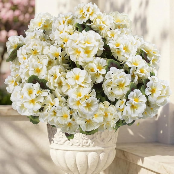 KUNPENG Fake Flowers Outdoor, Artificial Geraniums, Window Box Flowers, Outdoor Artificial Plants, Porch Decor, Faux Silk Flowers, UV Resistant