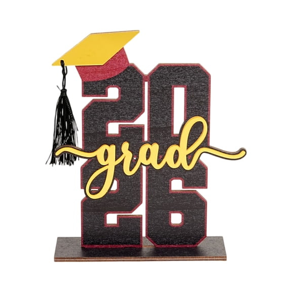 KUNPENG Graduation Decorations 2026, Class of 2026 Decorations, 5.9" x 7.9" 3D Wooden Graduation Sign, Graduation Gifts for Her Him, Graduation Plaque Tabletop Decor for 2026 Grad Party