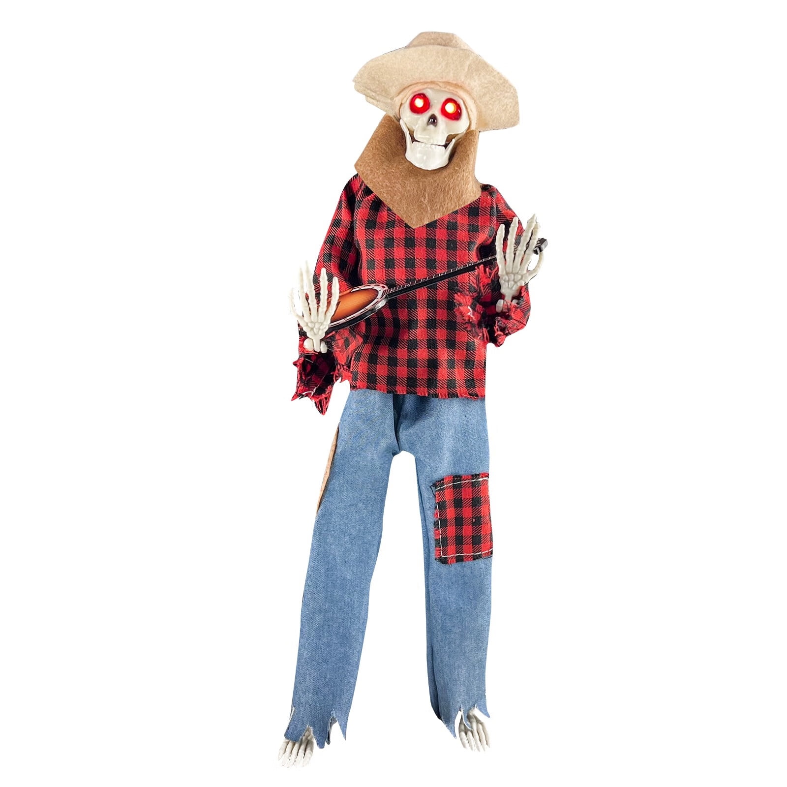 KUNPENG Halloween Animated Banjo Skeletons Luminous Skeleton Decoration