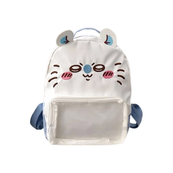 KUNPENG Kawaii Anime Ita Bag with Clear Window for Pins Display Cute Cartoon Backpack Large Capacity Ita Backpack School Bag Casual Daypack for Teens Gir'ls Back to School Gift
