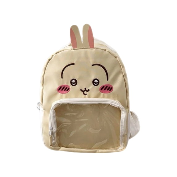 KUNPENG Kawaii Anime Ita Bag with Clear Window for Pins Display Cute Cartoon Backpack Large Capacity Ita Backpack School Bag Casual Daypack for Teens Gir'ls Back to School Gift