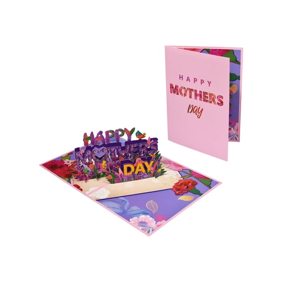 KUNPENG Mother's Day Card, Mother's Day Gift, Pop Up Card, 3D Greeting Cards, Flowers Greeting Card, 5.9 x 7.9 Inches, Handmade Foldable Paper Card, with Envelope