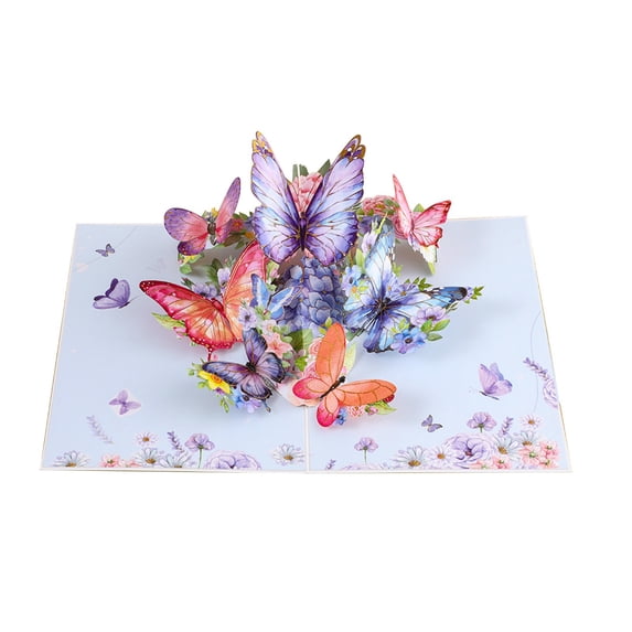 KUNPENG Mother's Day Cards, 3D Pop Up Card, Butterfly Card, Greeting Cards, Mother's Day Gifts, Flower Bouquet Card, Thank You Card, Anniversary Card, 7.9 x 6.3", 1 Pcs