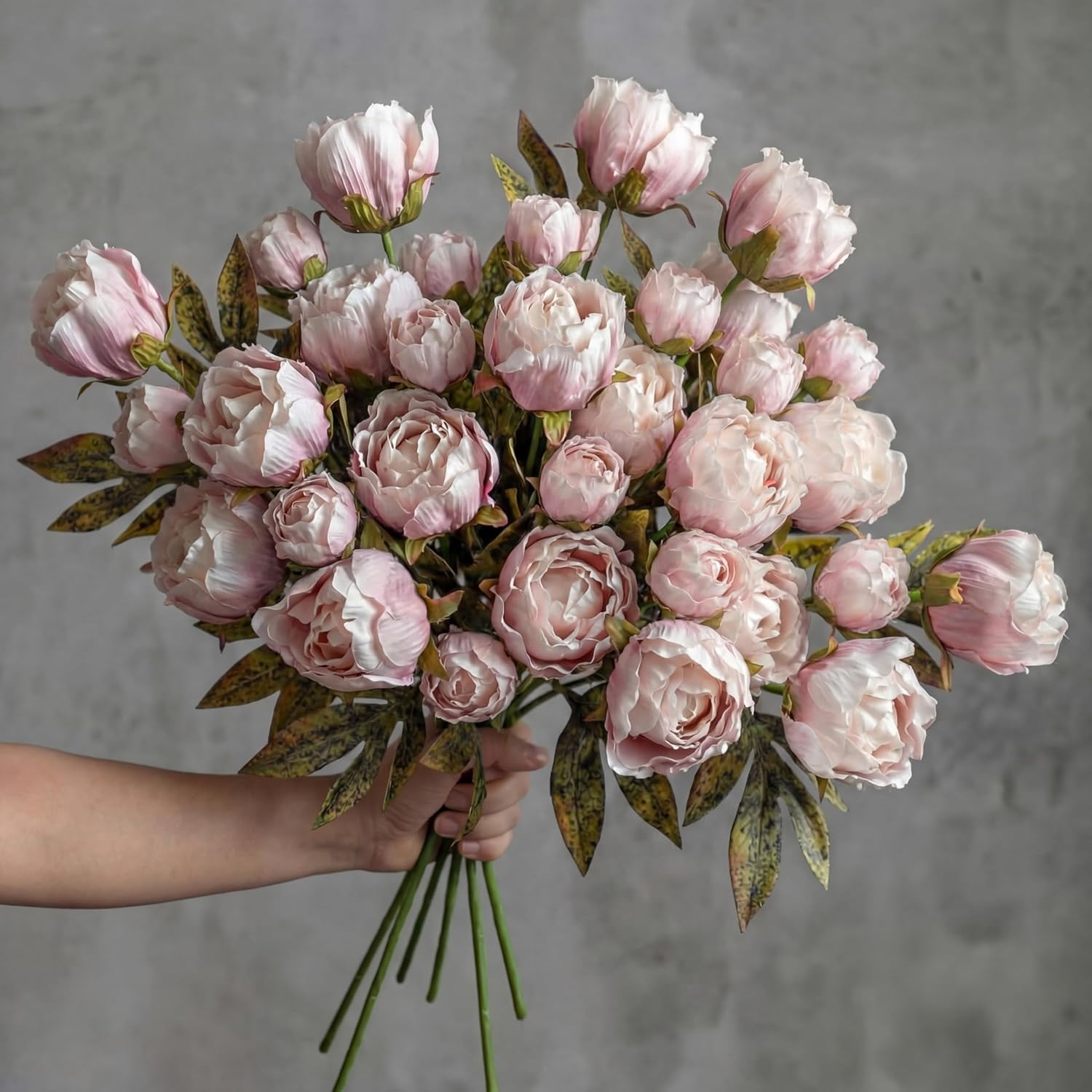 KUNPENG Mother's Day Flowers, Wedding Flowers, Artificial Peonies, Fake Flowers, Silk Peony Stems, Bridal Shower Decor, Vase Filler, Home Decoration Brownish*6