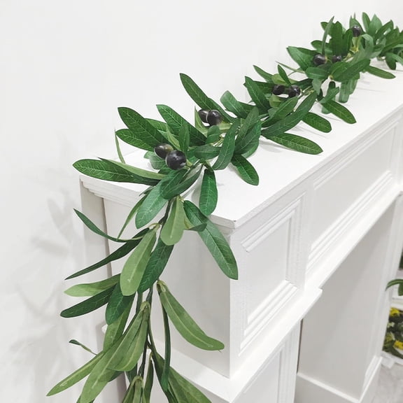 KUNPENG Olive Branch Garlands for Thanksgiving Party Spring Decorations, 6ft Artificial Greenery Garlands for Mantel Fireplace Cozy Home Decorations