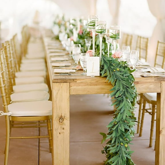 KUNPENG Olive Greenery Garlands, 5.6ft Faux Olive Branch Garlands for Wedding Arch Filler Table Centerpieces Fireplace and Cozy Home Decorations