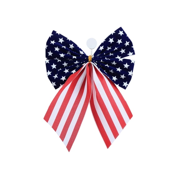 KUNPENG Patriotic Star Bow for Wreaths - July 4th Independence Day Ribbon Streamer - Red White and Blue Party Decorations for Front Door and Wall 14"x8"