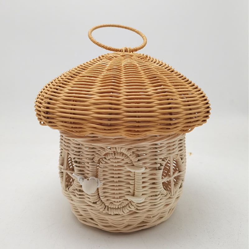 KUNPENG Rattan Easter Mushroom Basket, Acorn & Pinecone Shaped Woven Storage Bin, Hand-woven Rattan Handbag for Holiday Gifts, Nursery & Boho Home Decor, Photography Prop, 4 Sizes