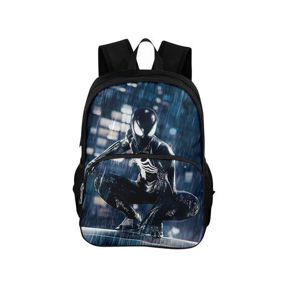 KUNPENG Shadow Spider School Bag Large Capacity Dark Hero Bookbag for Teen Bo'ys Teens Comic Web Slinger Casual Daypack Back to School Supplies Durable Storage Rucksack Birthday Christmas Gift Black