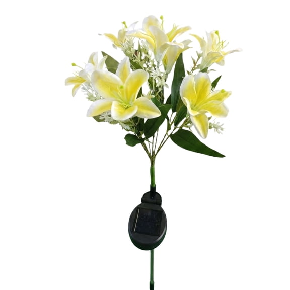 KUNPENG Solar Garden Lights Outdoor Lily Flower Stakes Multi-Color Changing LED Decorative Landscape Lighting for Yard Pathway Patio Grave Cemetery Decorations, 29" x 7", 1 Piece