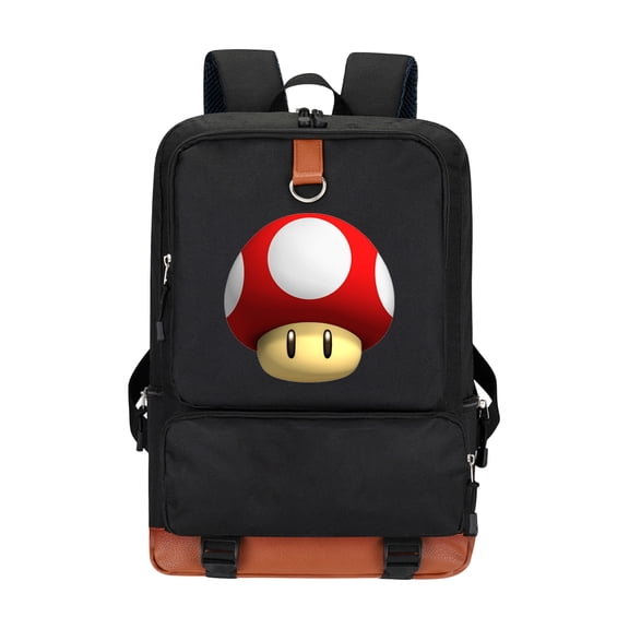 KUNPENG Teen Back to School School Backpack 17 Inch Super Bros Cartoon Laptop Bag for Bo'ys Gir'ls, Lightweight Large Capacity Elementary Student Bookbag Video Game Hero Travel Rucksack, Black
