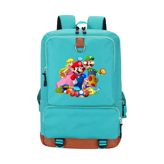 KUNPENG Teen Back to School School Backpack 17 Inch Super Bros Cartoon Laptop Bag for Bo'ys Gir'ls, Lightweight Large Capacity Elementary Student Bookbag Video Game Hero Travel Rucksack, Black