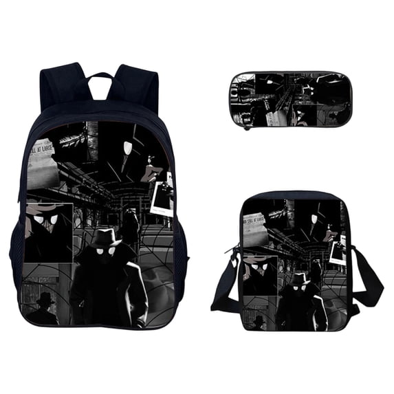 KUNPENG Teen Dark Noir Spidey Style Backpack Bo'ys Large Capacity Stealth Superhero Theme Elementary School Bookbag Durable Multi Pocket Water Resistant Student Travel Daypack Teens Holiday Gift Pack