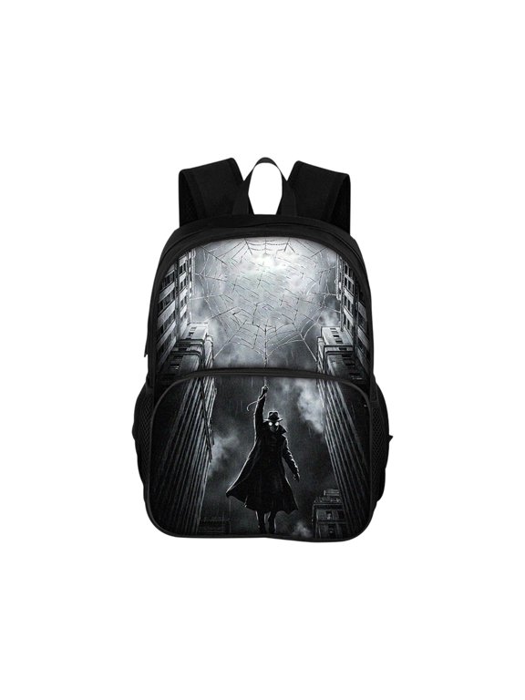 Teen Dark Noir Spidey Style Backpack Bo'ys Large Capacity Stealth Superhero Theme Elementary School Bookbag Durable Multi Pocket Water Resistant Student Travel Daypack Teens Holiday Gift Pack