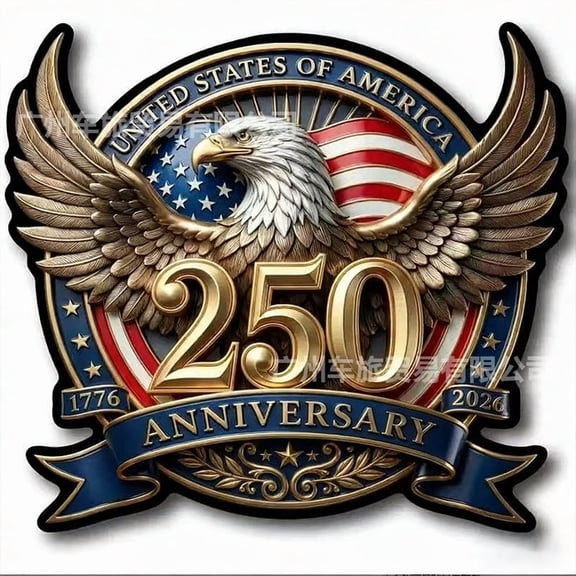 KUNPENG USA 250th Anniversary Car Stickers Decals, American Flag Eagle Patriotic Vinyl Window Decals, Waterproof Independence Day Decorations for Trucks SUV Laptops, Assorted Sizes 6", 8", 12" 12pcs