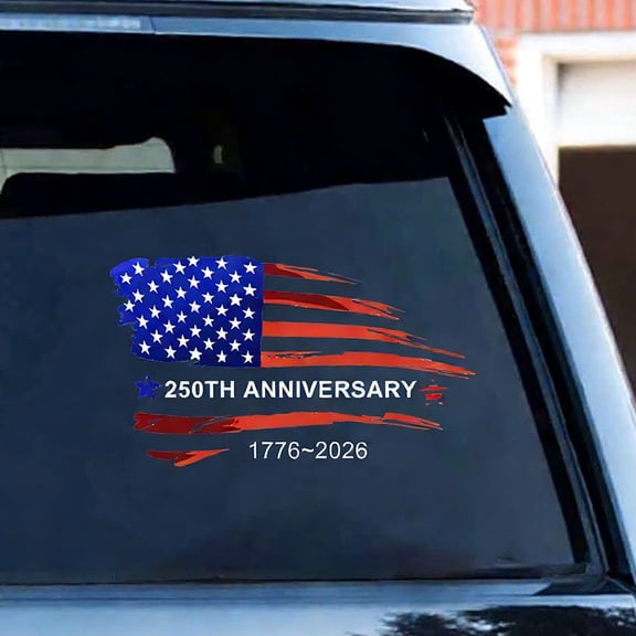 KUNPENG USA 250th Anniversary Car Stickers Decals, American Flag Eagle Patriotic Vinyl Window Decals, Waterproof Independence Day Decorations for Trucks SUV Laptops, Assorted Sizes 6", 8", 12" 12pcs